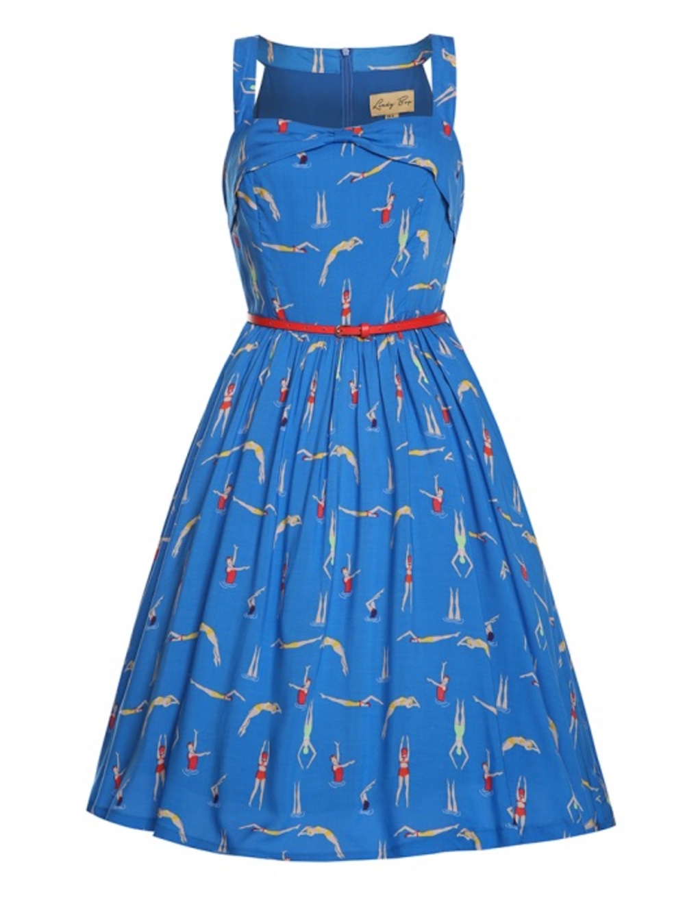 Lindy Bop Carmela Swimmer Print Swing Dress